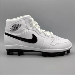 Nike Air Jordan 1 Retro MCS White Black Baseball Cleats Mens Size 14 AV5354-100